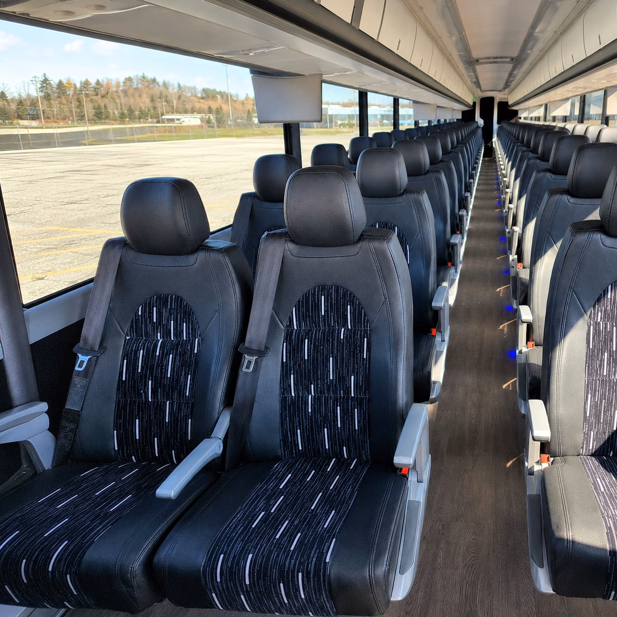 56 passenger charter bus interior