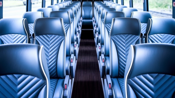 56 passenger charter bus interior view