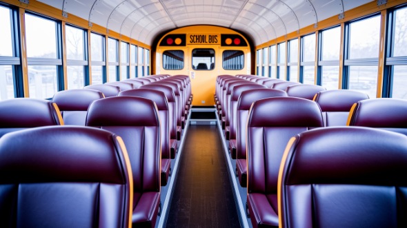 school bus rental interior